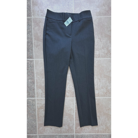 Ann Taylor The Straight Mid Rise Full Length Charcoal Pant Women size 00 p‎ - Picture 1 of 8